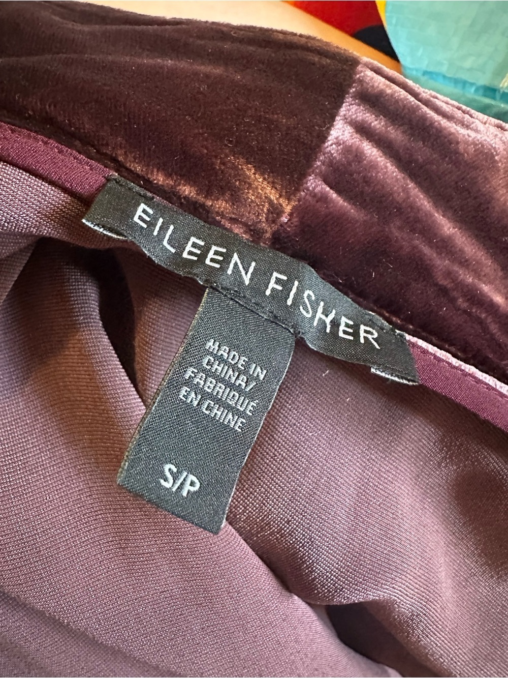 EILEEN FISHER Velvet Kimono Jacket wine mauve silk blend size small - Picture 3 of 7
